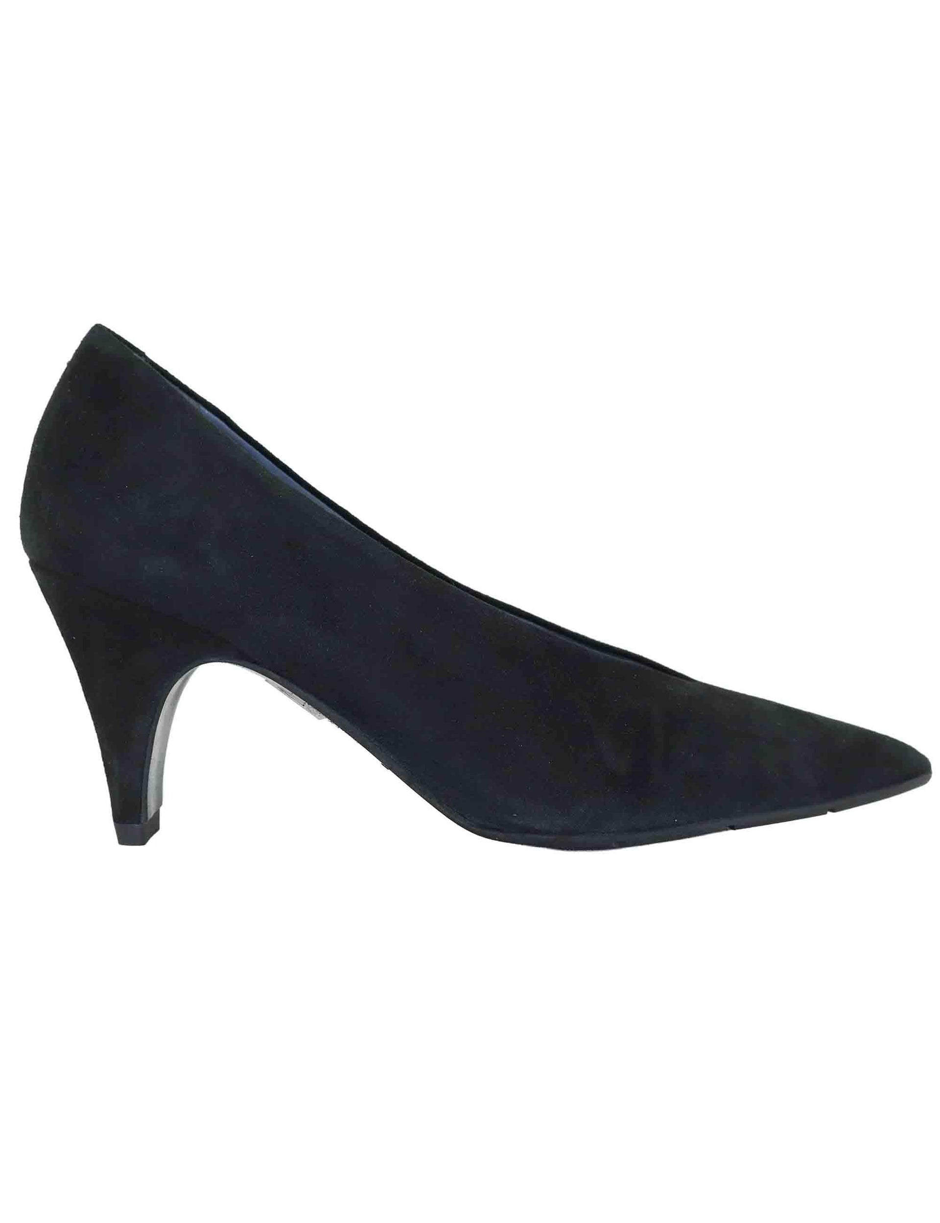 Decollete donna in camoscio nero tacco alto SP2055 001 Spatarella 