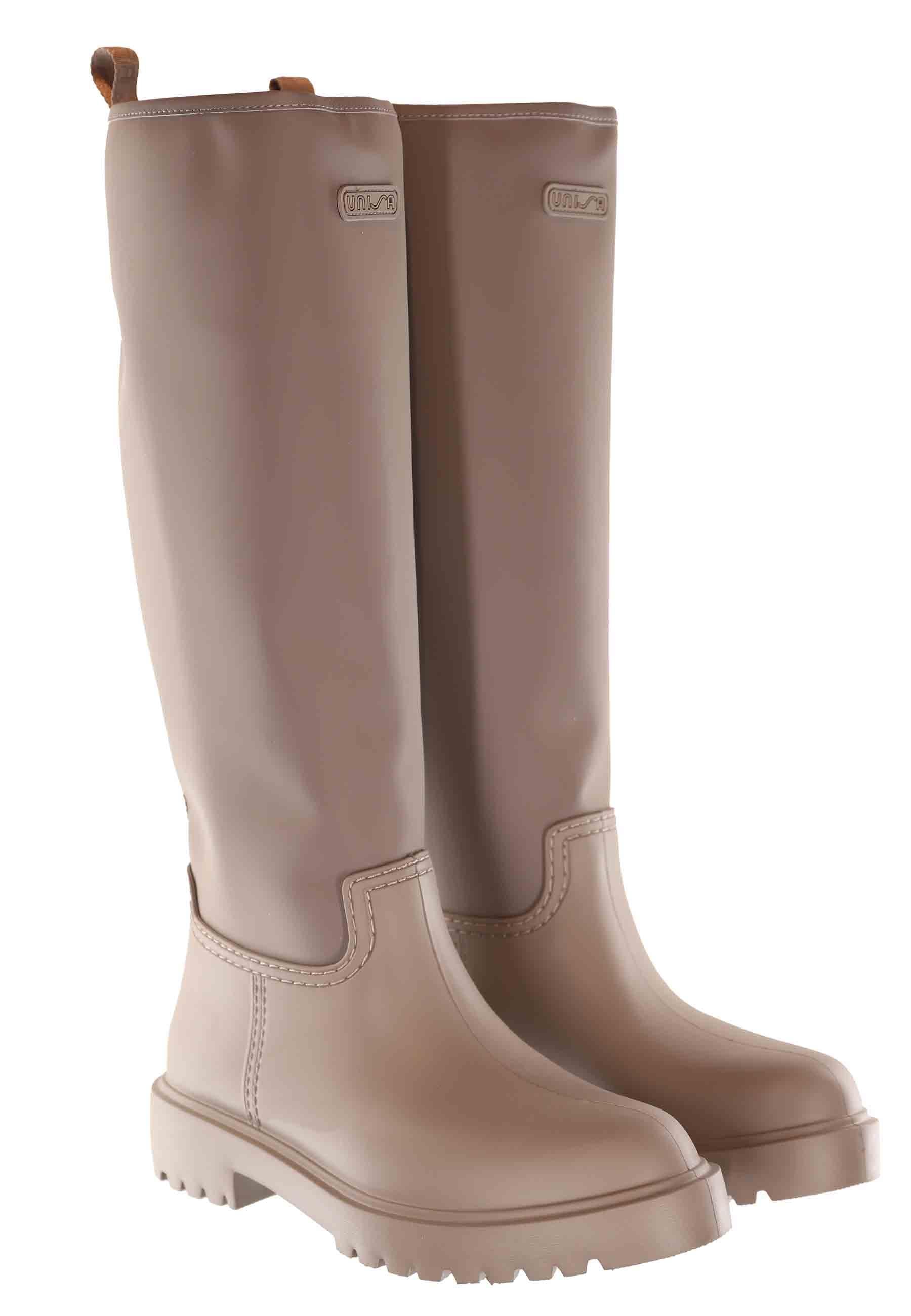 Stivali a tubo da pioggia donna in pvc e tessuto taupe GERBIC DIV CASCOTOPO Unisa 