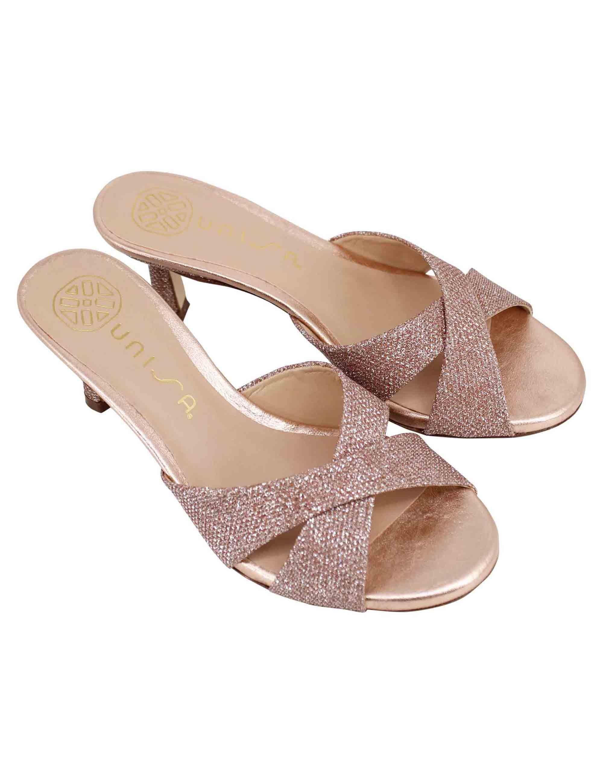 Sandali scalzati donna in tessuto glitter rosa NATAL EV TUSCANY Unisa 