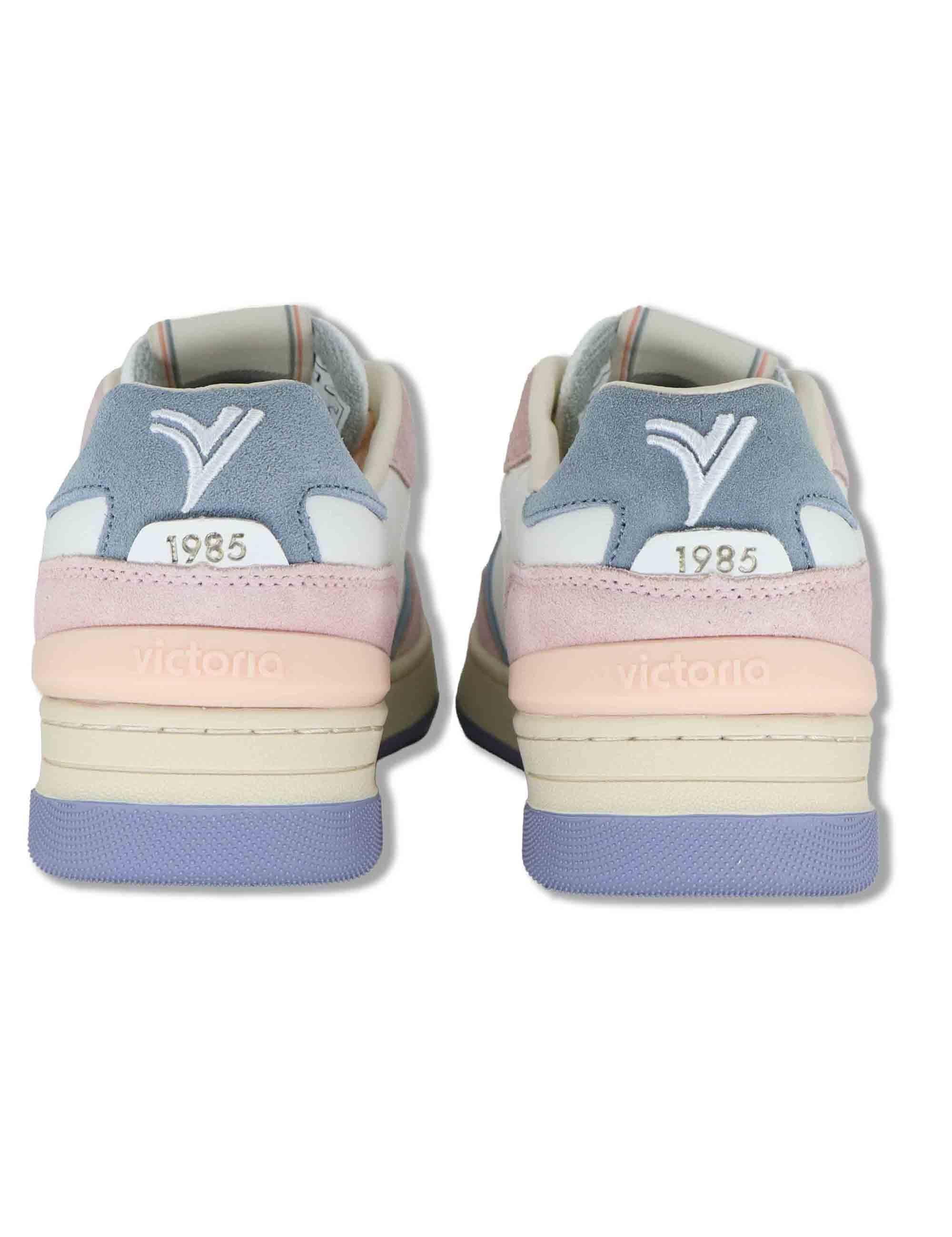 Sneakers donna Uban in pelle rosa con camoscio in contrasto 8800128 42_Rosa Victoria 