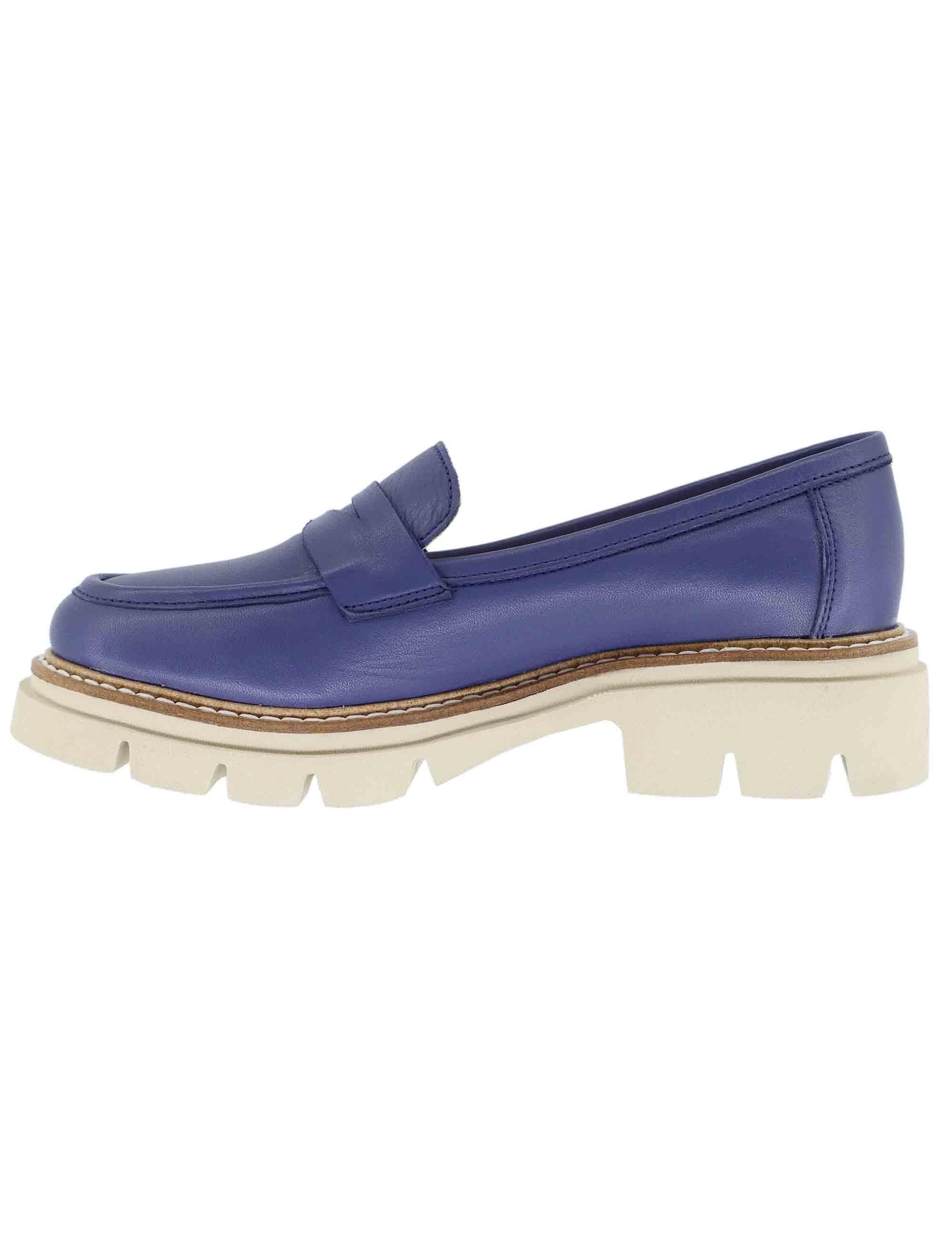 Mocassini donna in pelle blu SP2103 002 Spatarella 