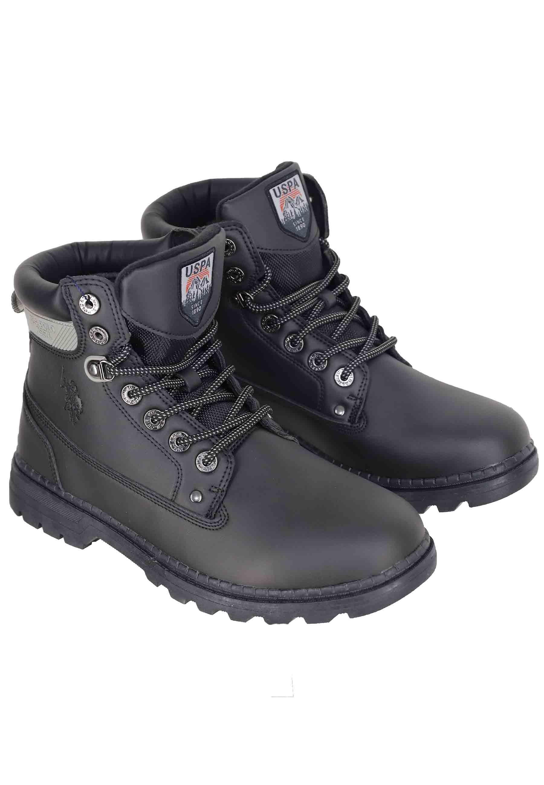 Stivaletti anfibi uomo in eco pelle nero con suola carrarmato ZIGGY002A BLK U.S. Polo Assn. 