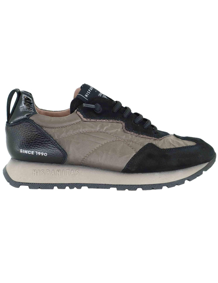 Sneakers donna in camoscio nero e tessuto con suola running HI254209 C002 Hispanitas 