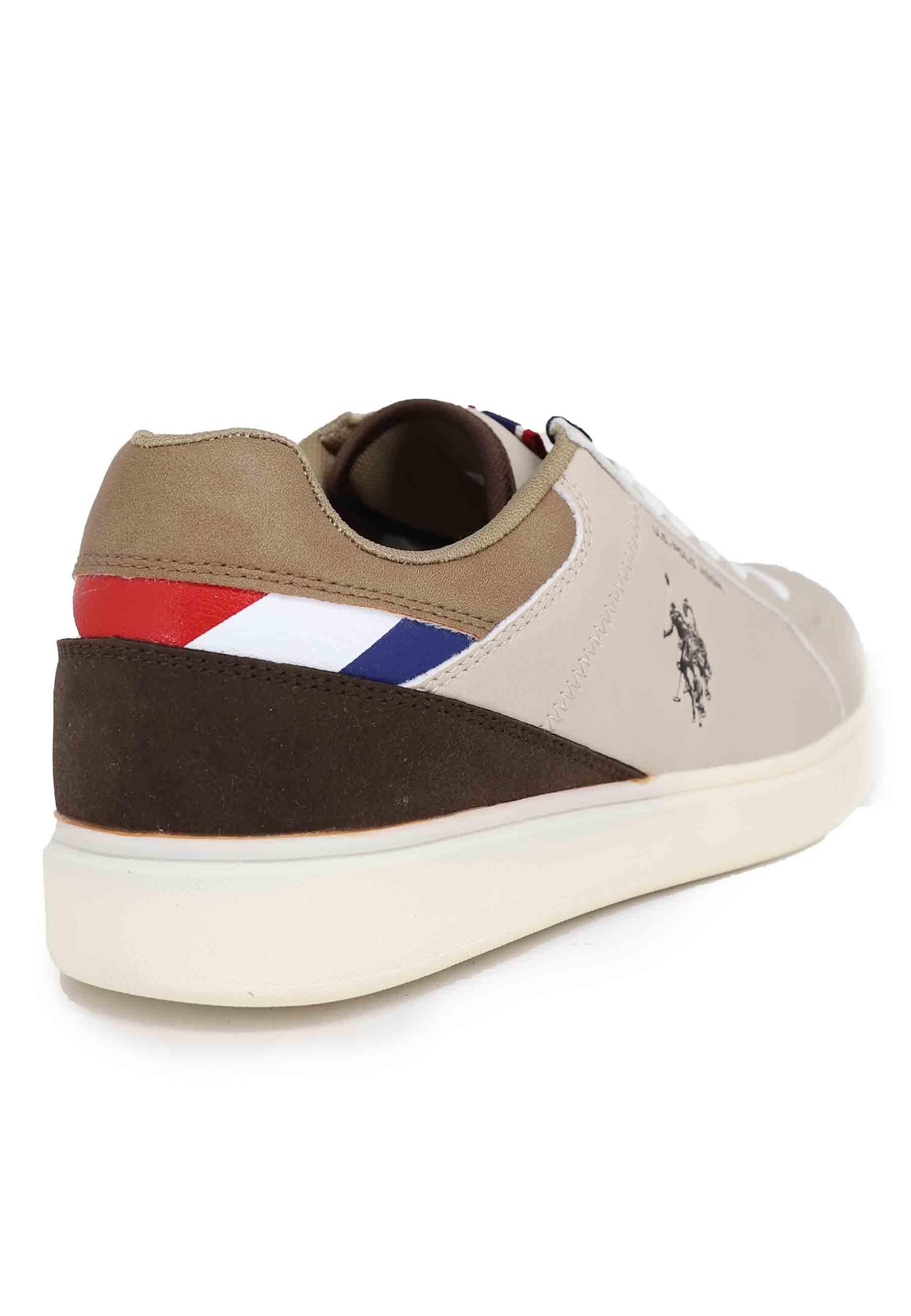 Sneakers uomo in eco pelle taupe ROKKO001B LBE-TAU01 U.S. Polo Assn. 