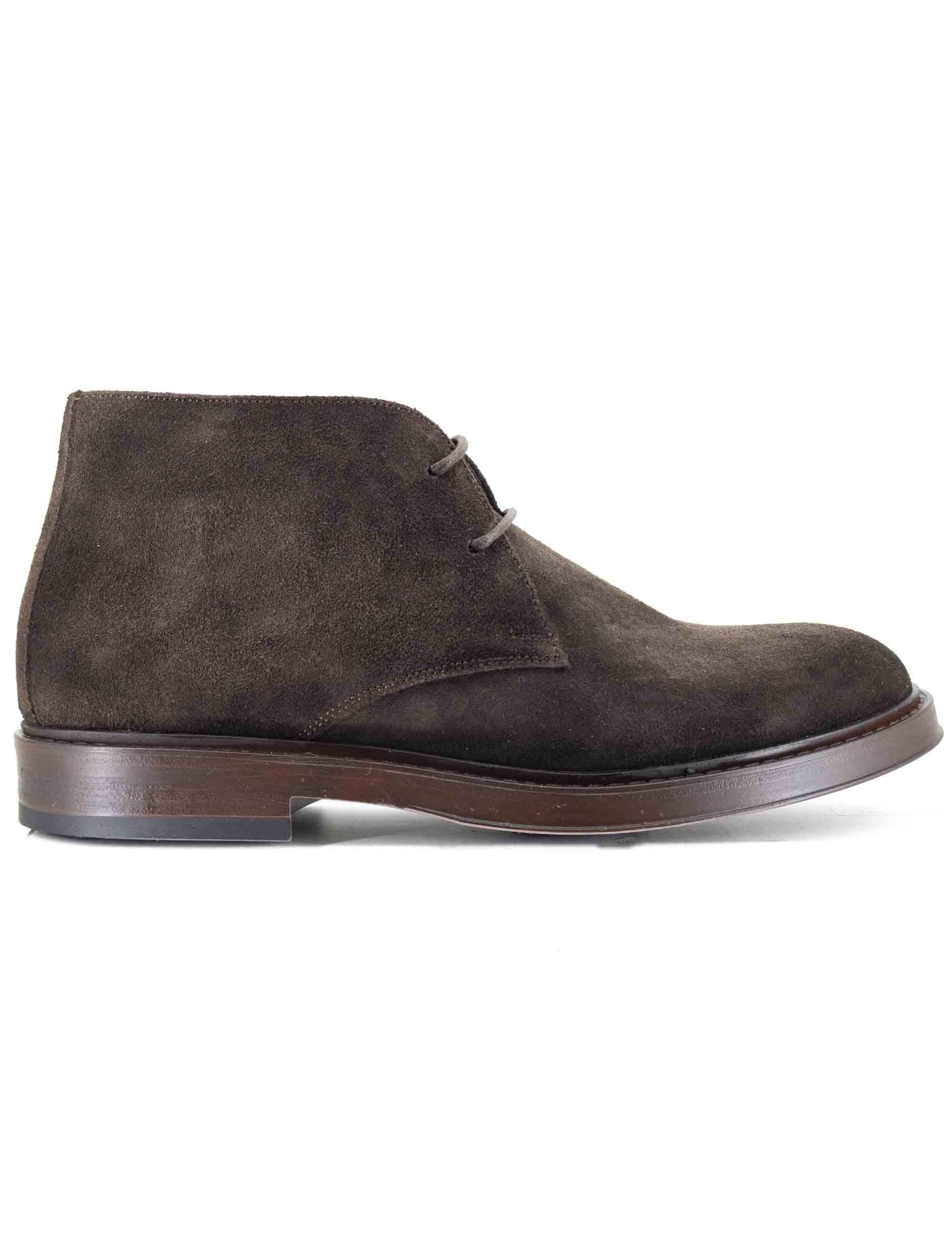 Stivaletti stringati uomo in camoscio marrone con suola in gomma cucita SP2101 014 Spatarella 