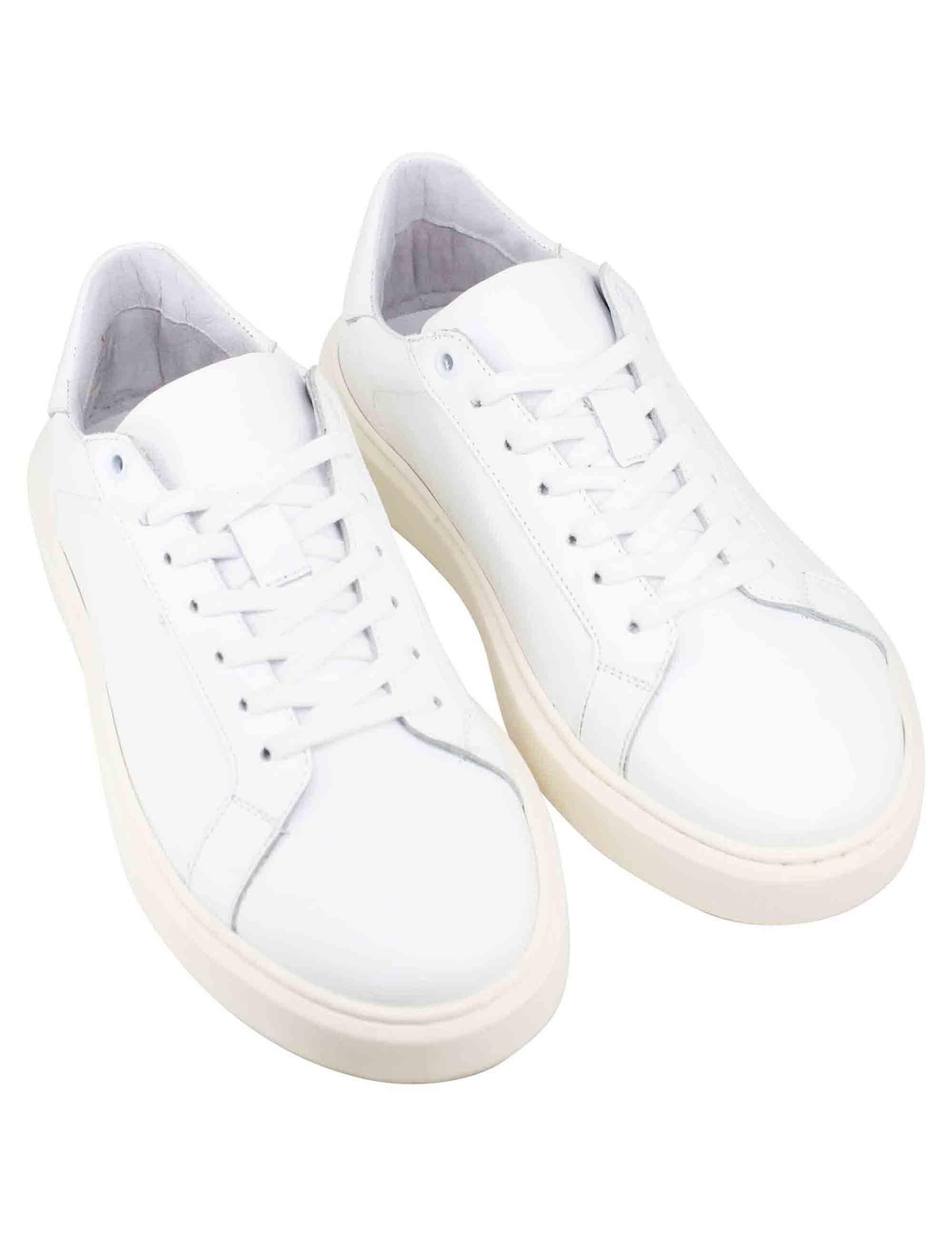 Sneakers uomo in pelle bianca con suola alta ulta light SP4050 100 Spatarella 