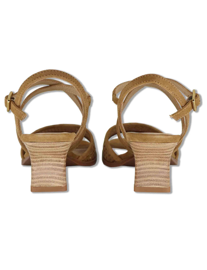 Sandali donna in camoscio cuoio forato con cinturuni alla caviglia LIMOSI KS MISTRAL Unisa 