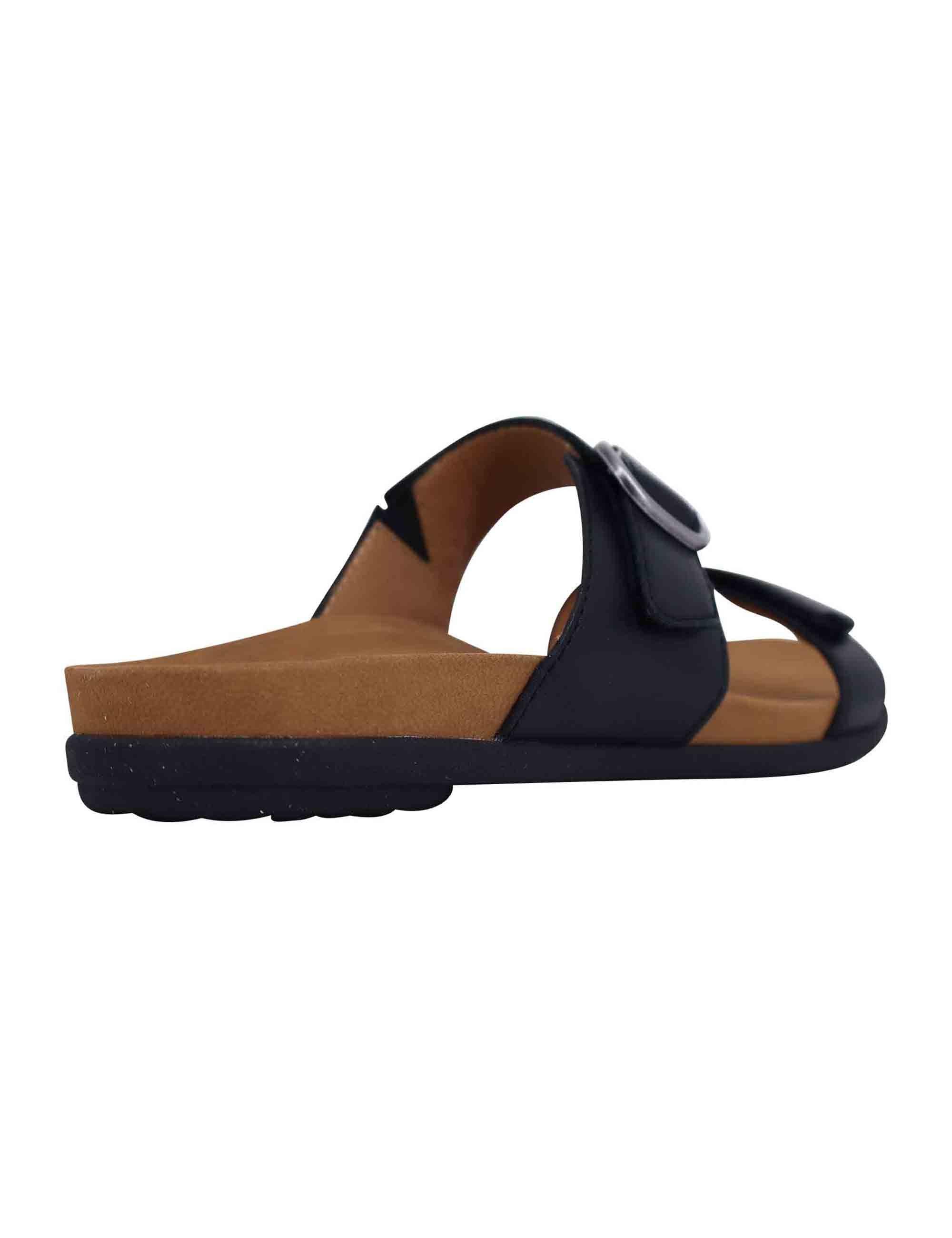 Sandali bassi donna in pelle nera con fibbia laterale JUSTINE 6220-500200 Dansko 