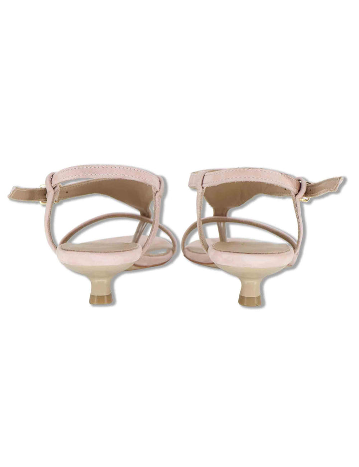 Sandali donna slingback in camoscio beige con tacco basso SP261653 020 Spatarella 