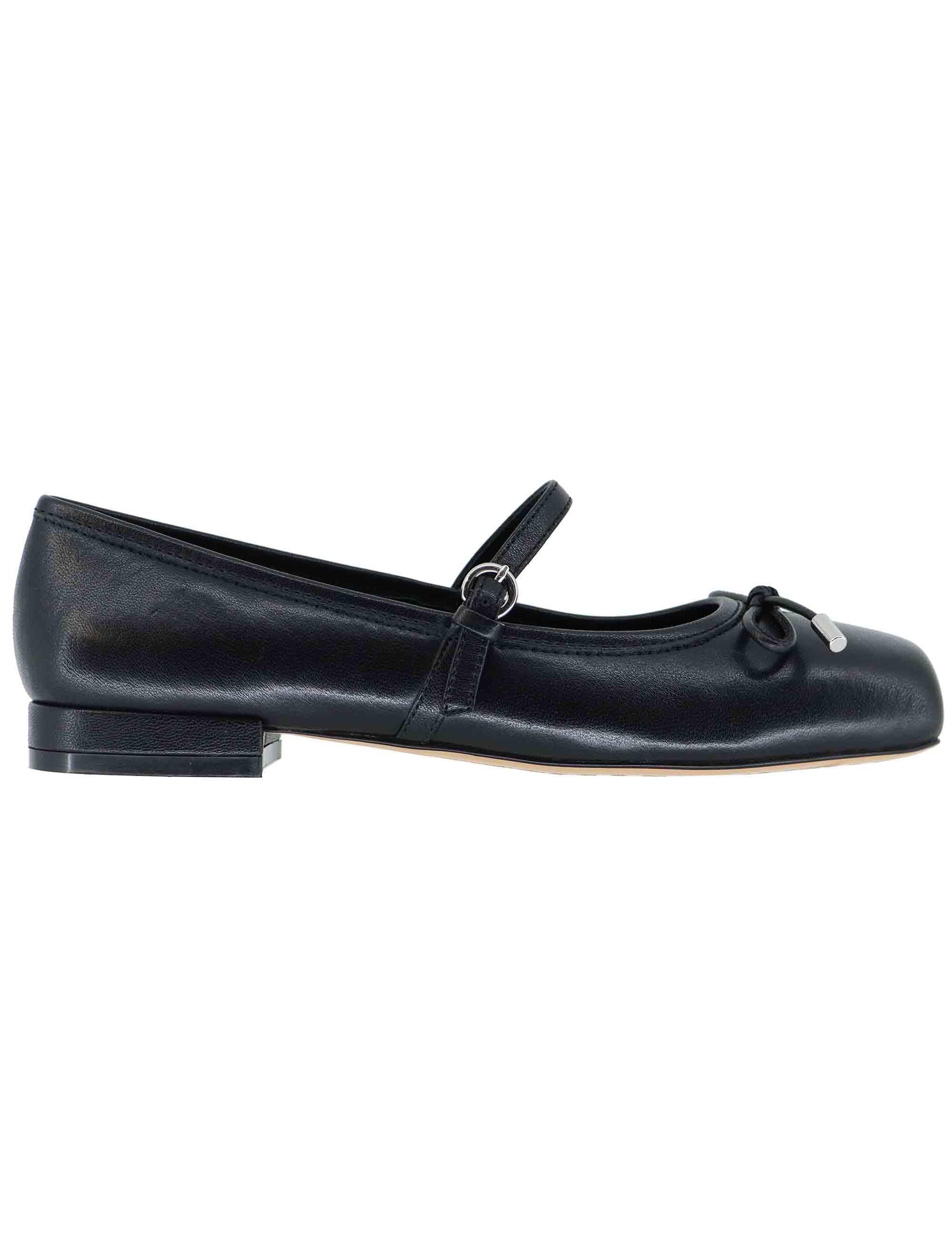 Ballerine donna in pelle nera con fiocchetto BL5801X 001 Bruno Premi 