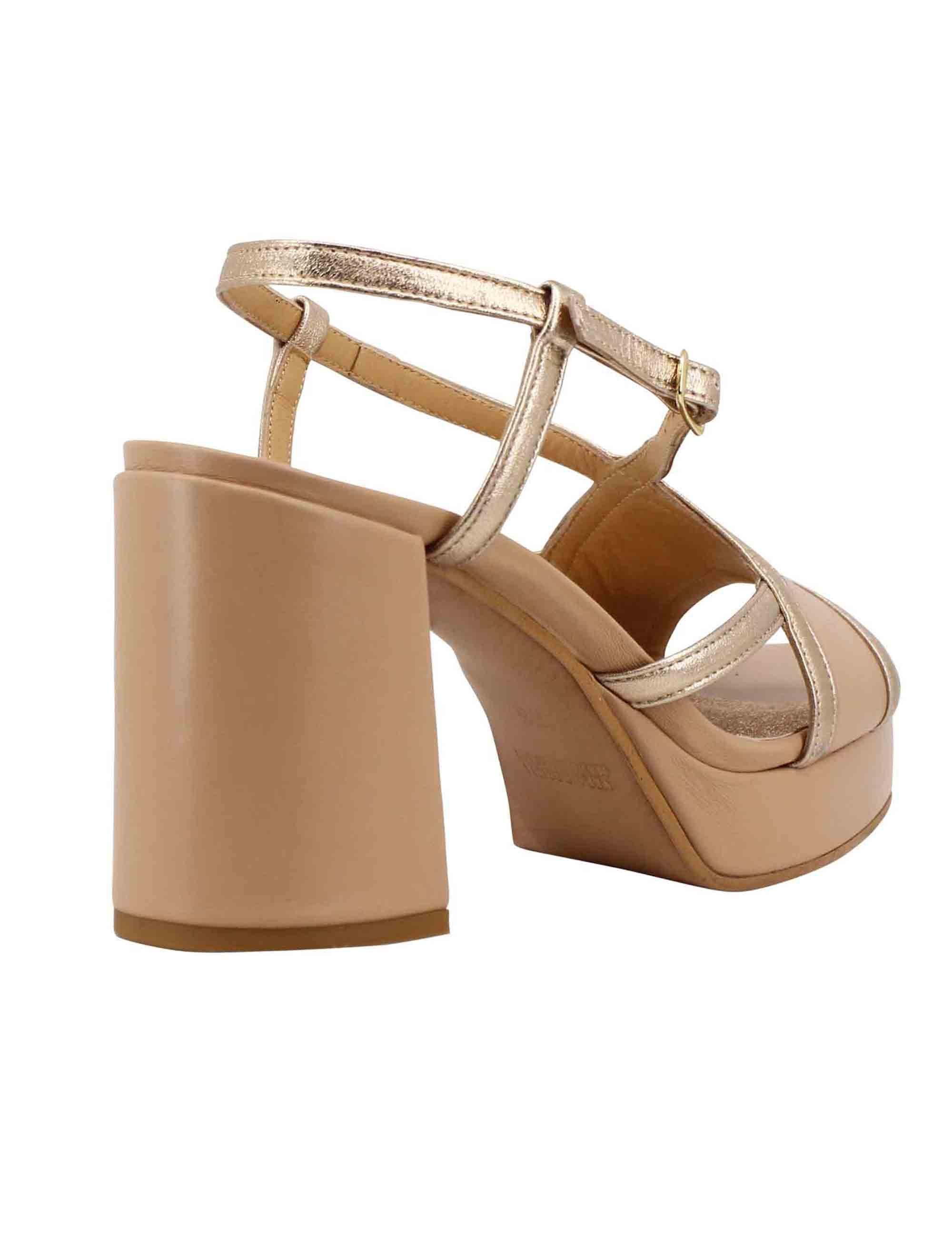 Sandali slingback donna in pelle nude tacco alto e plateau SP863 300 Spatarella 