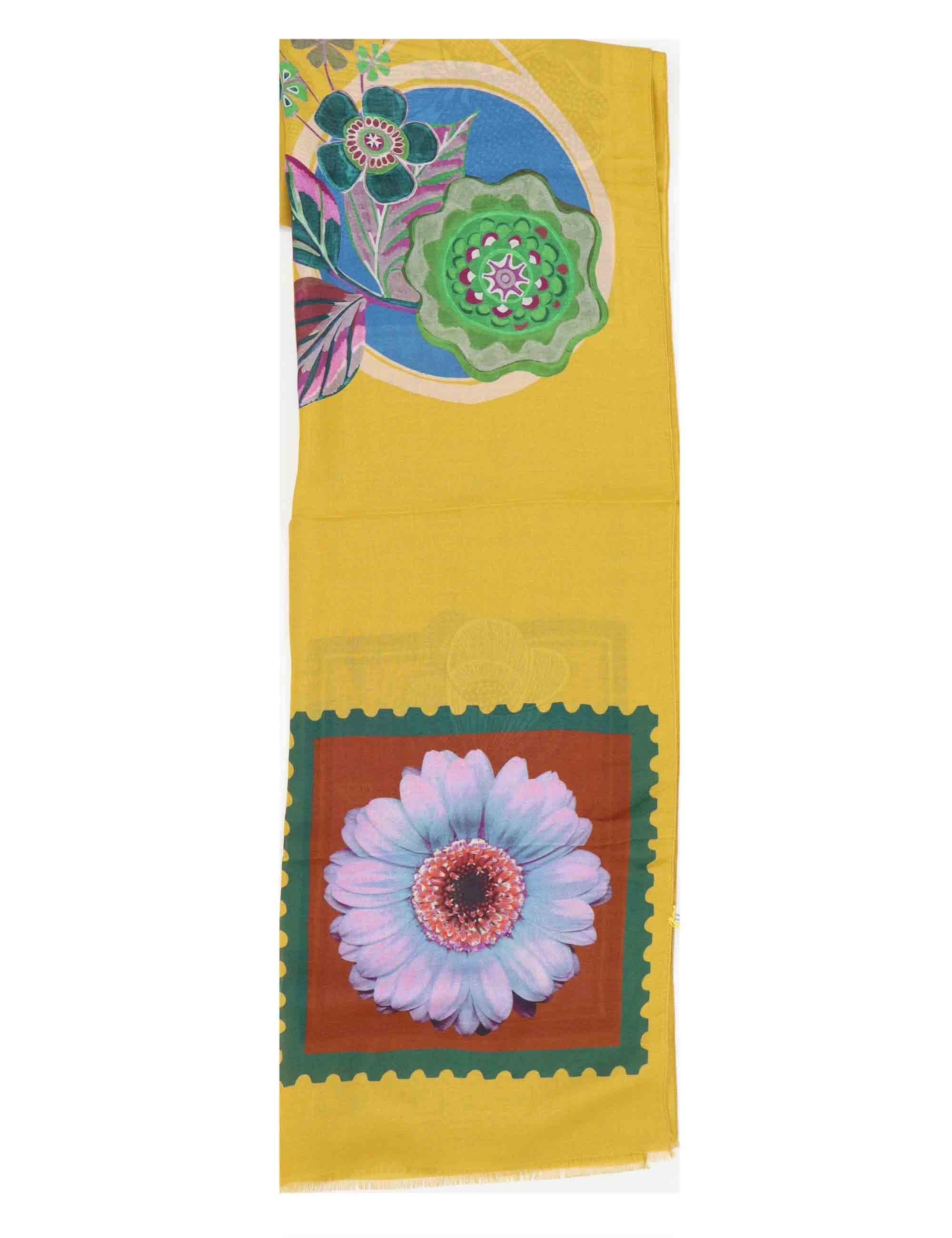 Stole in misto cashmere senape a fantasia Donna 0K085 11967 7