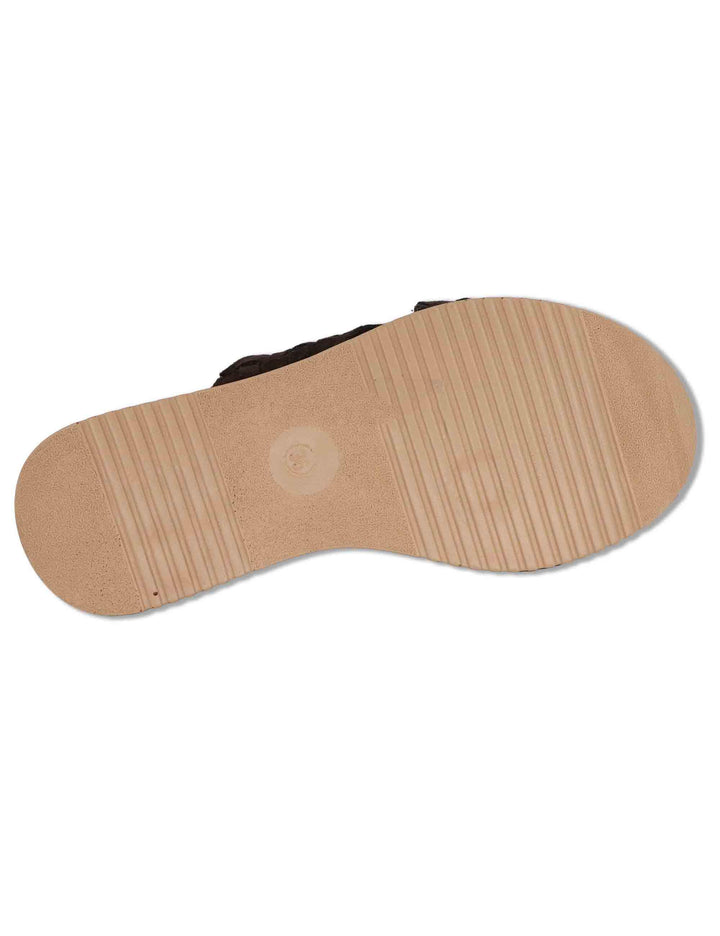 Sandali donna slingback in camoscio marrone con zeppa in gomma SP261381 014 Spatarella 