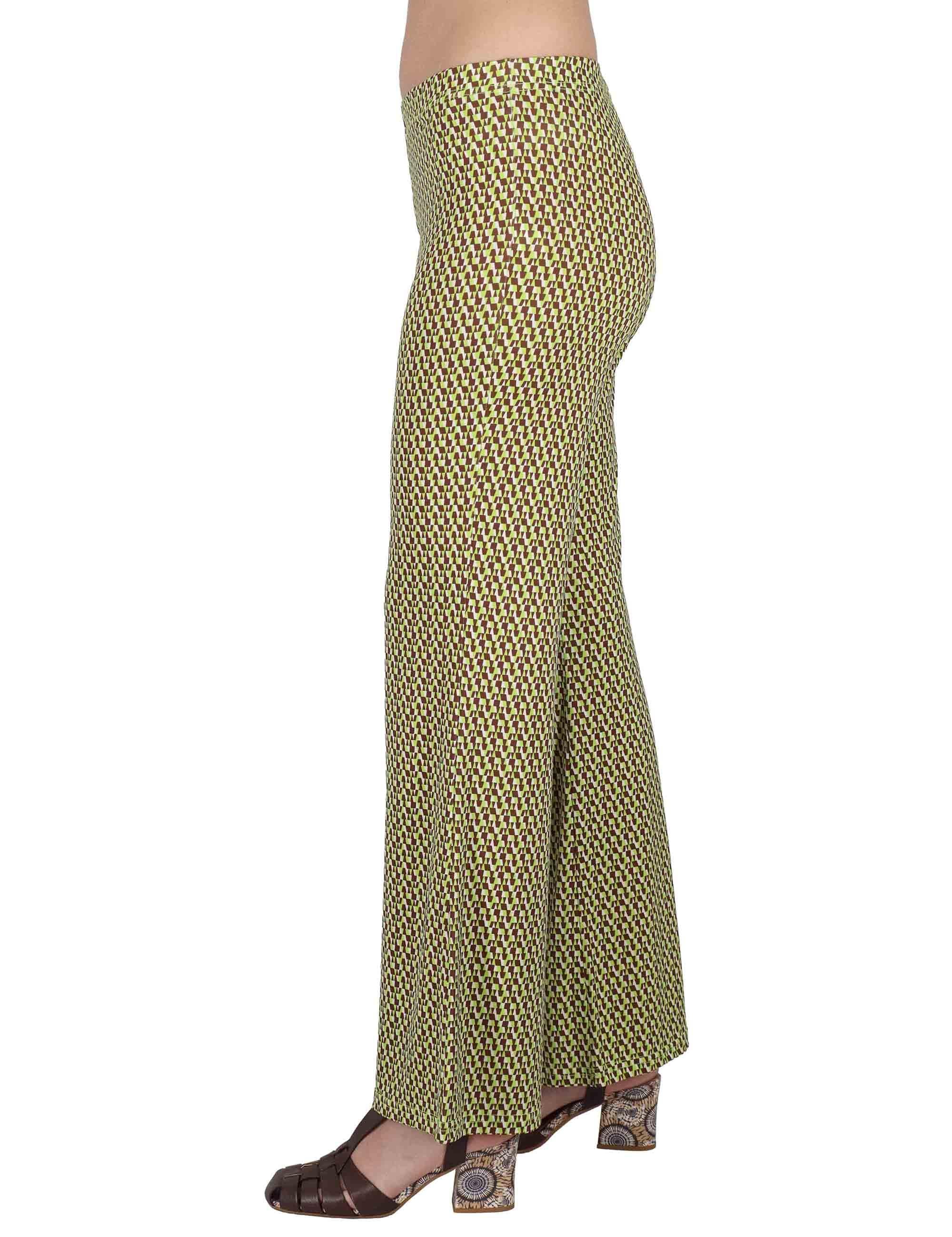 Pantaloni donna Fluid Pants in Jersey a fantasia verde con elastico in vita JFAPN0001-E2747-1245 7046 Justmine 