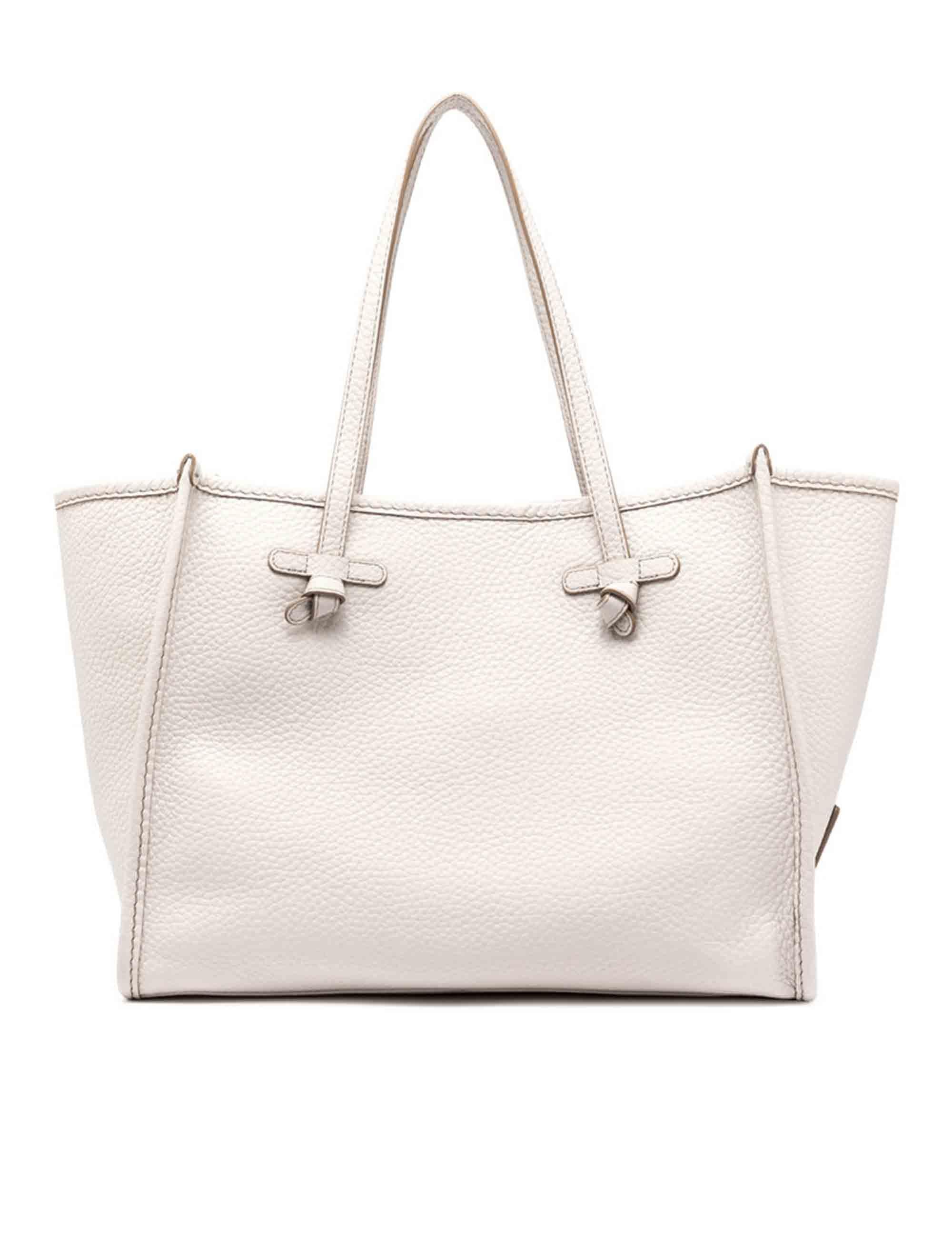Shopping bag in pelle off white Donna BS9330 21697 BBL