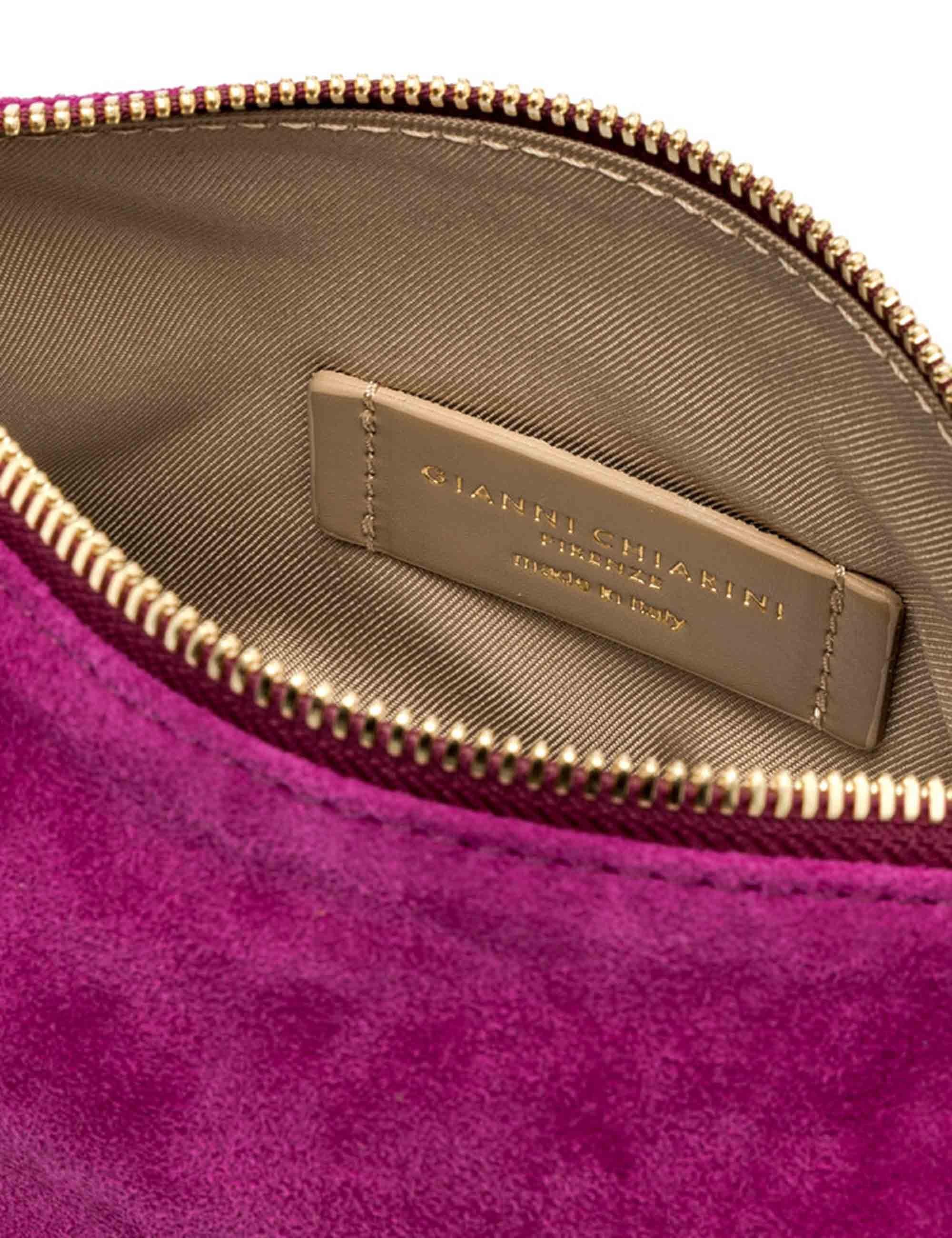 Borse donna Nora Pouch in pelle scamosciata fuxia con polsiera e tracolla BS10224 CM-PL 14364 Gianni Chiarini 