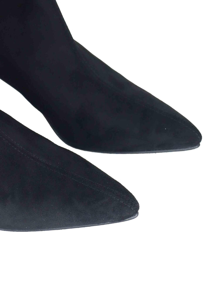 Stivali donna in tessuto elasticizzato nero con tacco alto e punta a punta 78043-AE 05 Miss Elastic 