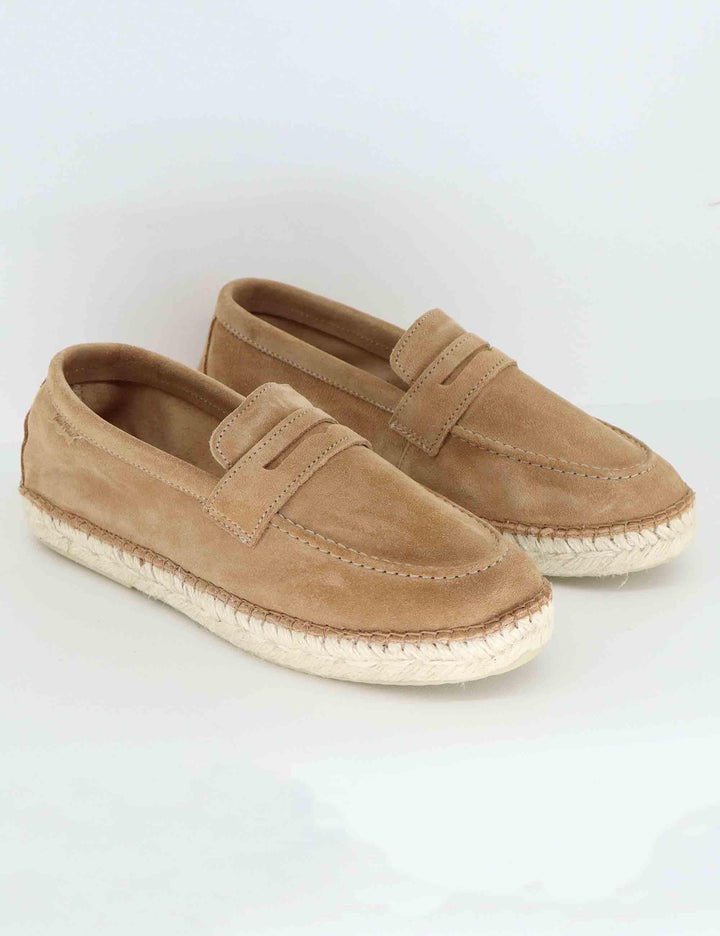 Mocassini espadrillas uomo in camoscio cuoio Benet Camel Toni Pons 
