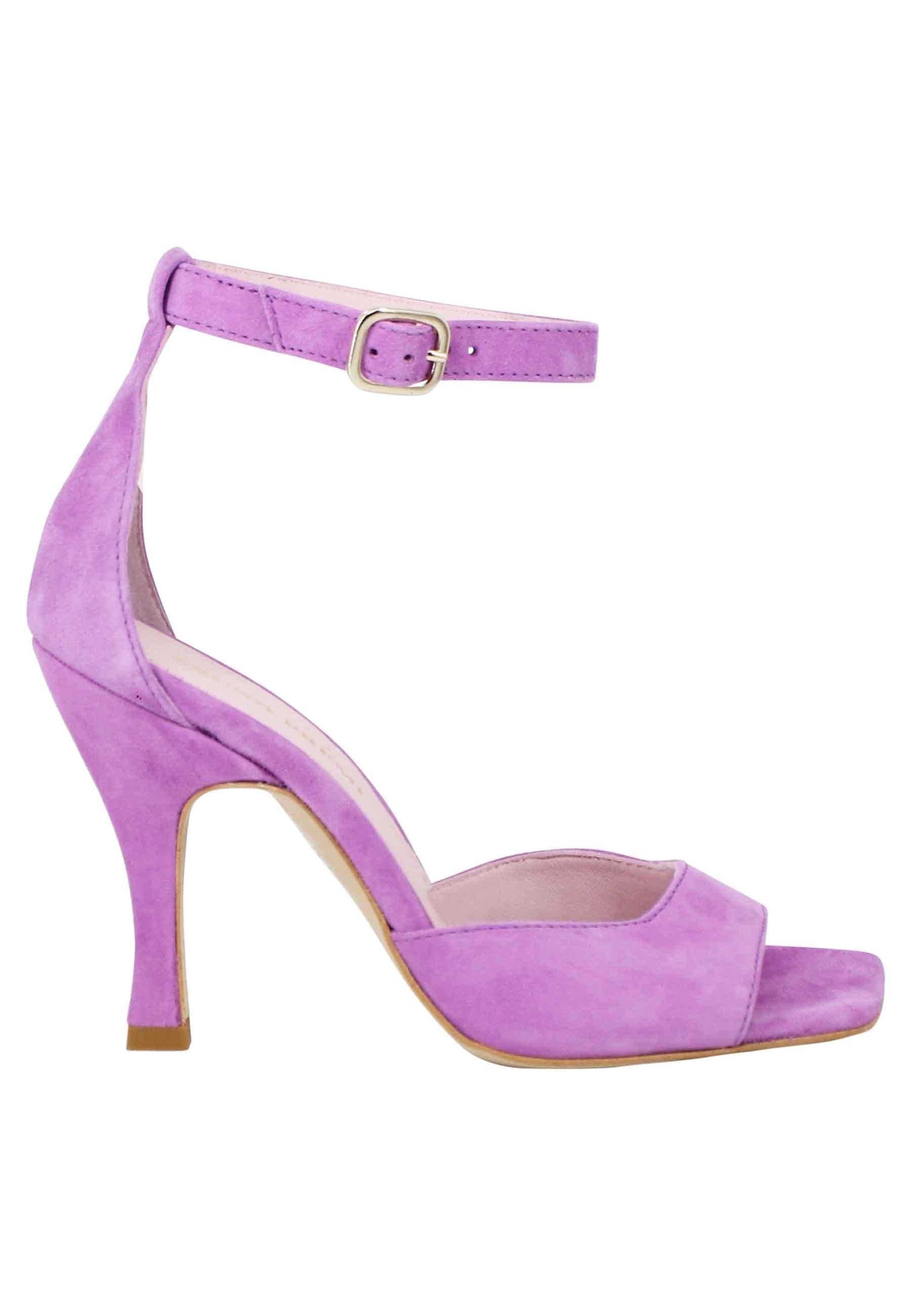 Sandali donna Soly Lea in camoscio glicine con cinturino alla caviglia BF1701X 053 Bruno Premi 