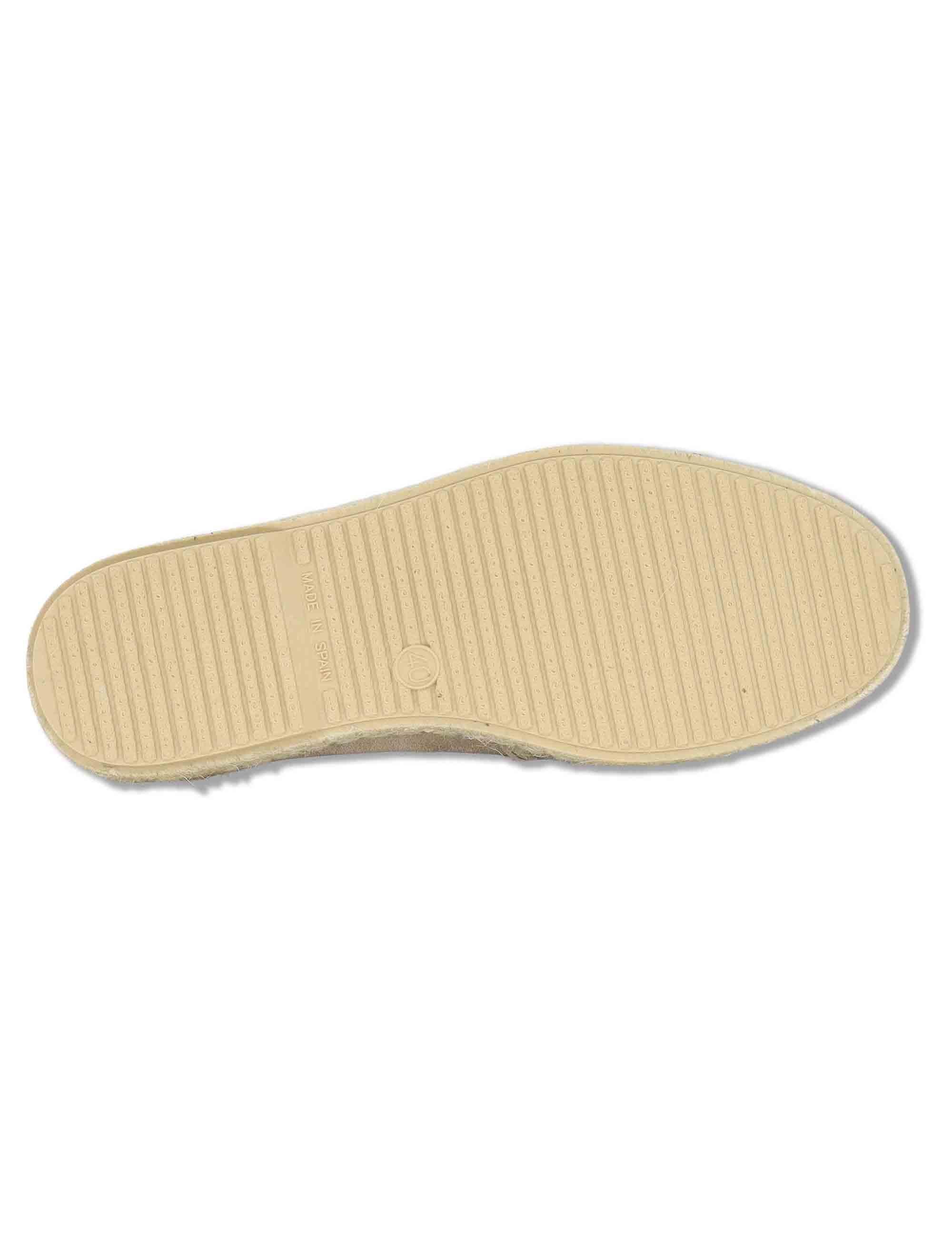 Mocassini espadrillas uomo slip on uomo in camoscio taupe TOM 028 Verbenas 